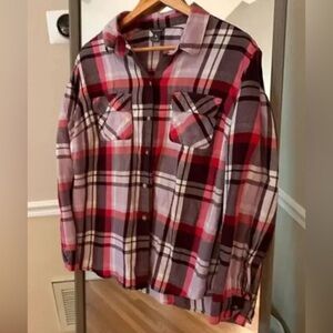 Eddie Bauer Plaid Flannel Button Down Shirt Size XL‎